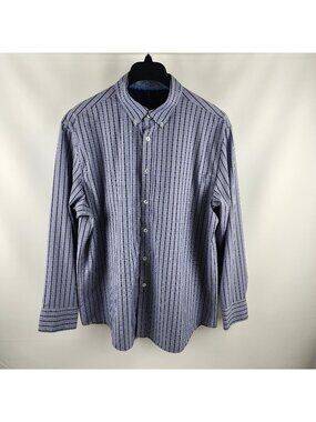 Construct Shirt Mens XL Blue Multi Checks Slim Fit 4-Way Stretch Dress Shirt